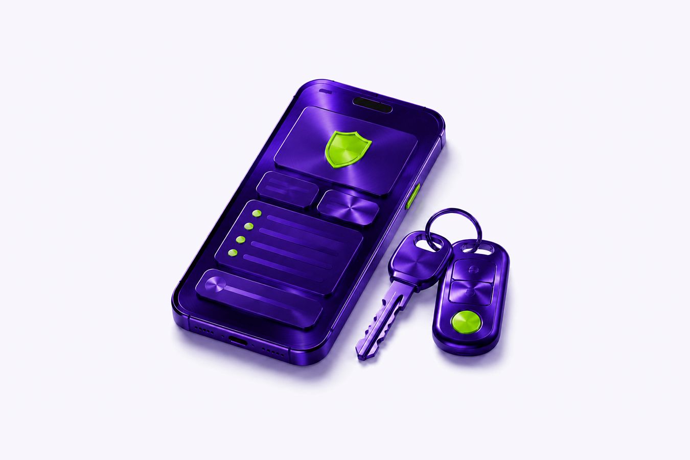 Смартфон с ключами от машины