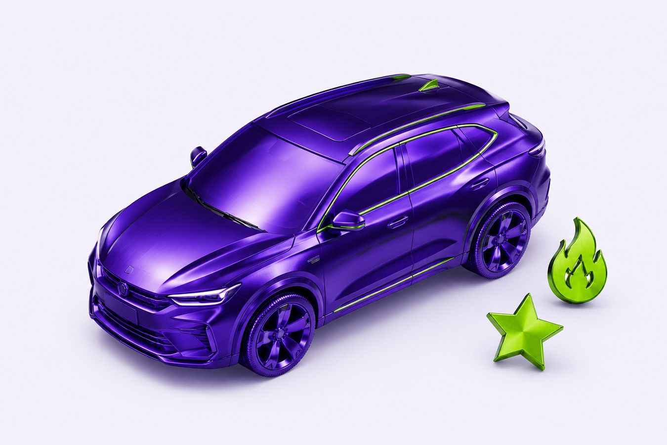 Фиолетовый автомобиль 